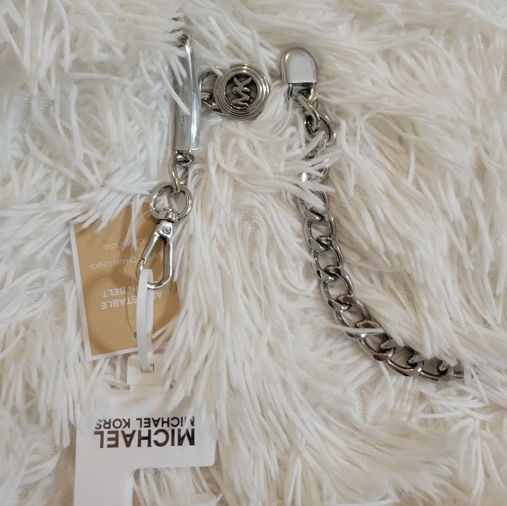Women's Micheal Kors Logo Metal Chain Belt Y2k